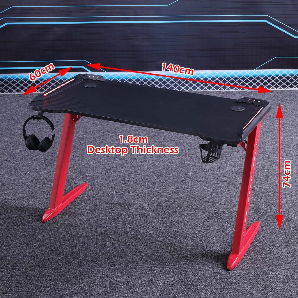 Gaming Desk Desktop PC Computer Desks Desktop Racing Table Office Laptop Home AU 140cm