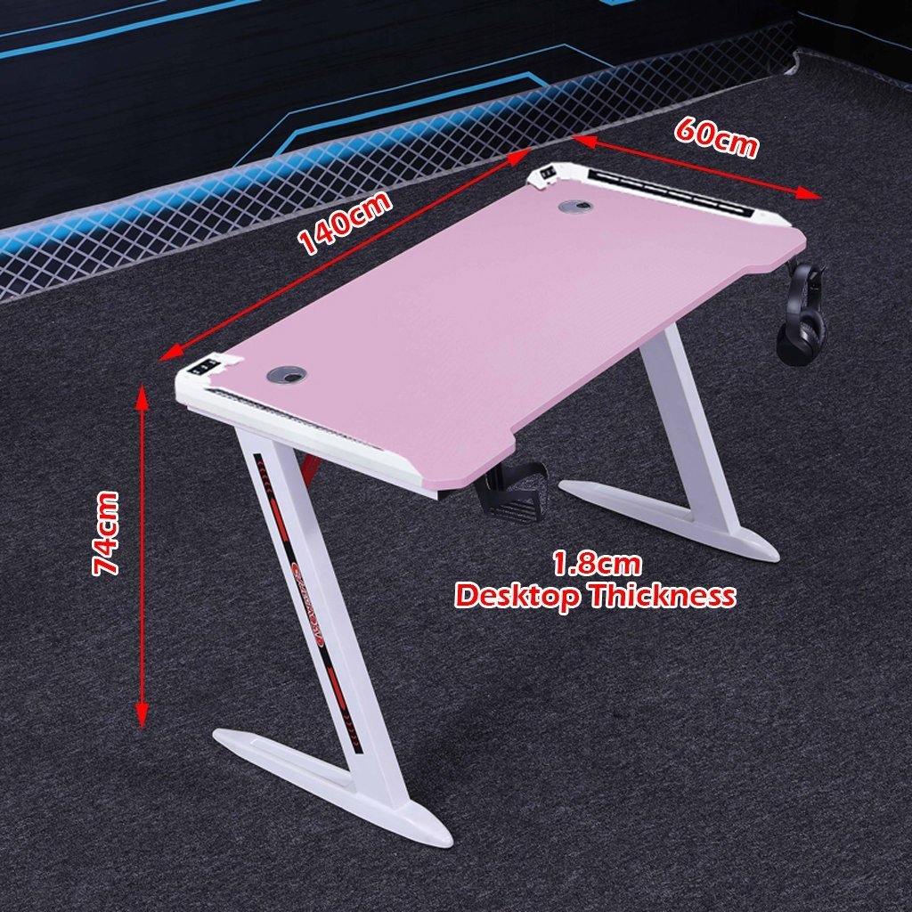 Gaming Desk Desktop PC Computer Desks Desktop Racing Table Office Laptop Home AU 140cm