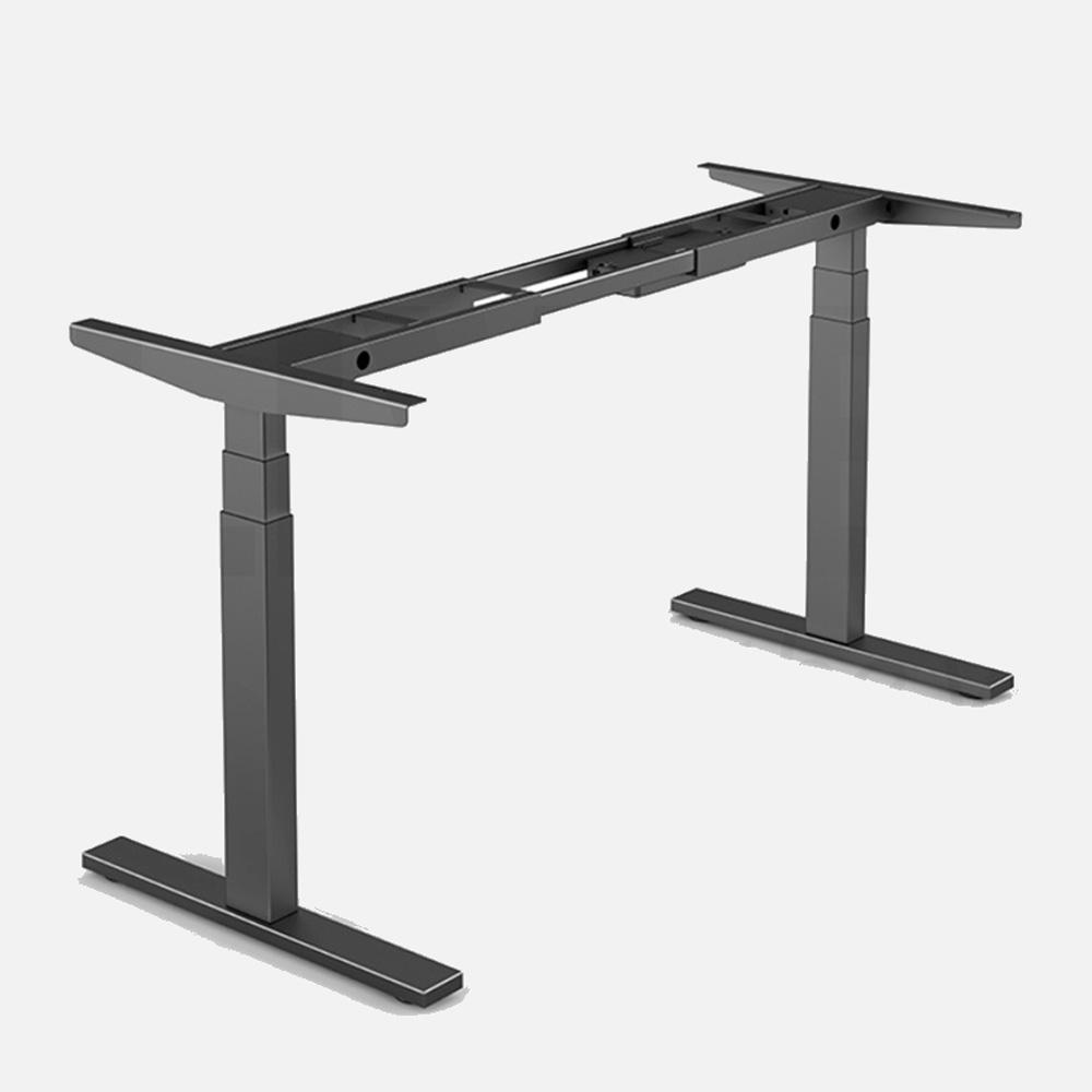 140cm Standing Desk Height Adjustable Sit Stand Motorised Grey Dual Motors Frame Maple Top