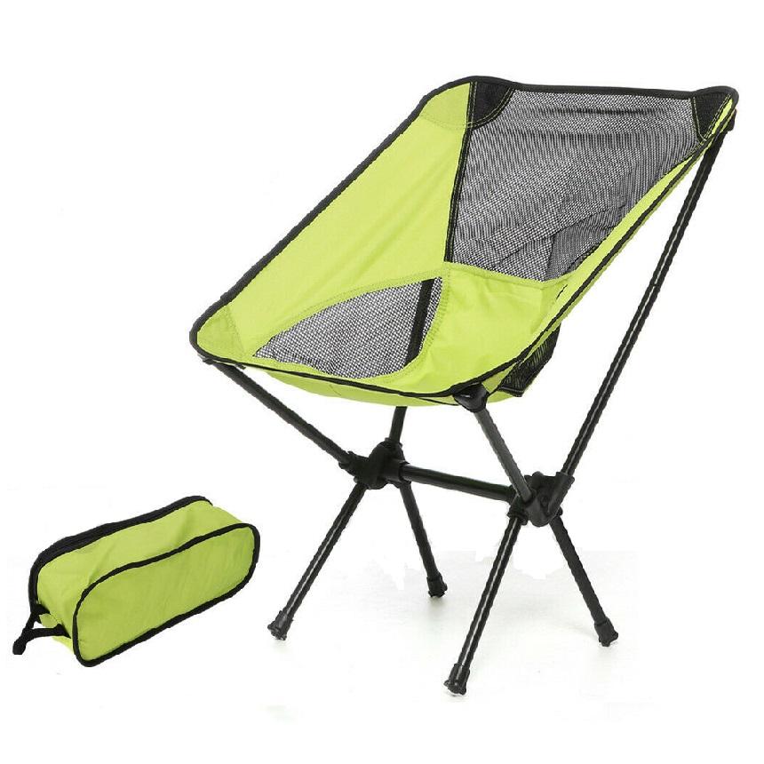 Ultralight Aluminum Alloy Folding Camping Camp Chair Outdoor Hiking Patio Backpacking Green