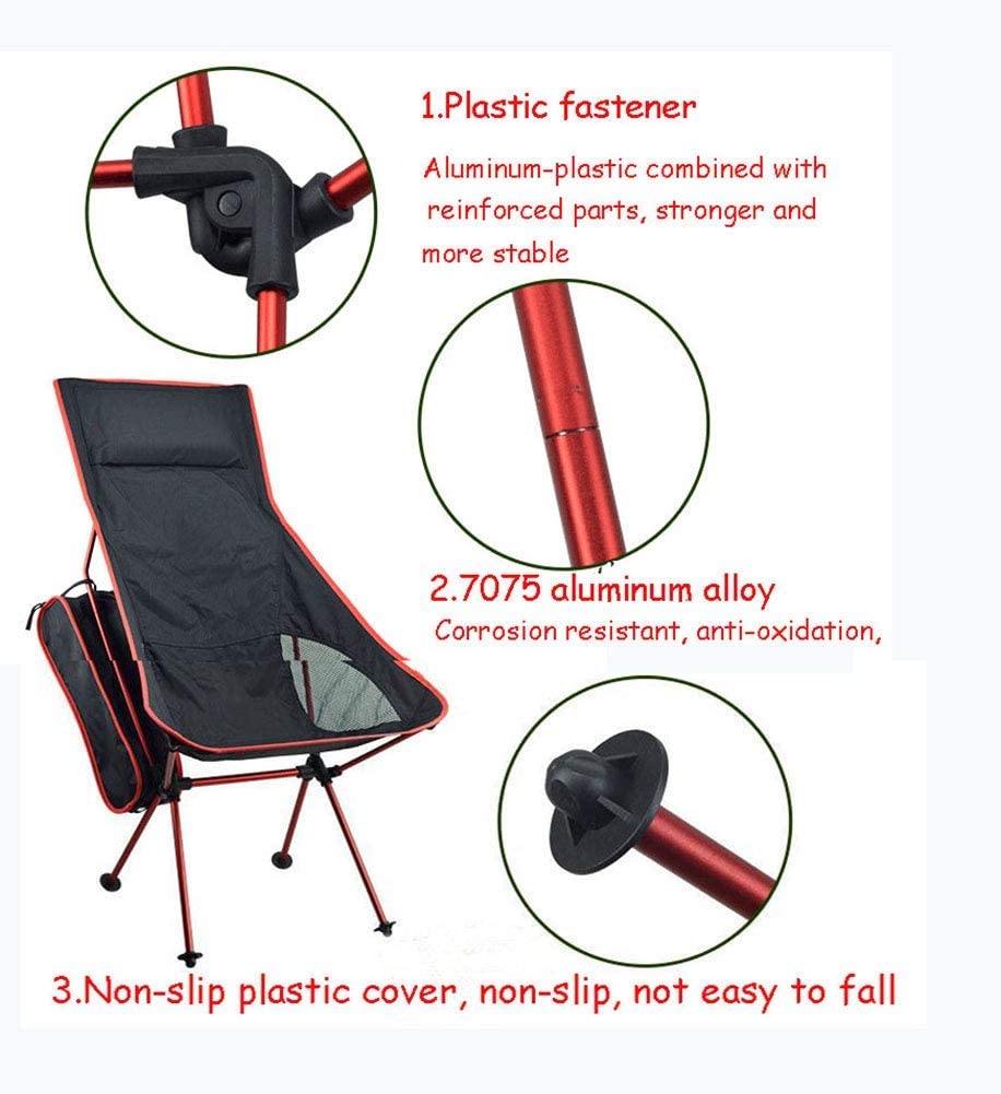 Camping Chair Folding High Back Backpacking Chair with Headrest, Lightweight Portable Compact for Outdoor Camp, Travel, Beach, Picnic, Festival