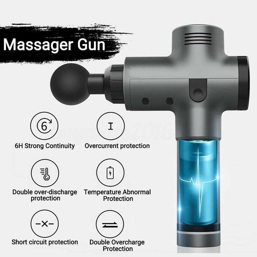 POWERFUL 6 Heads LCD Massage Gun Percussion Vibration Muscle Therapy Deep Tissue Red