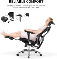 Sihoo Ergonomic Office Chair V1 4D Adjustable High-Back Breathable With Footrest And Lumbar Support Grey