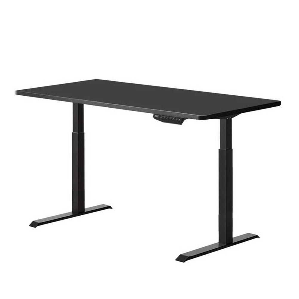 120cm Standing Desk Height Adjustable Sit Black Stand Motorised Black Single Motor Frame Black Top