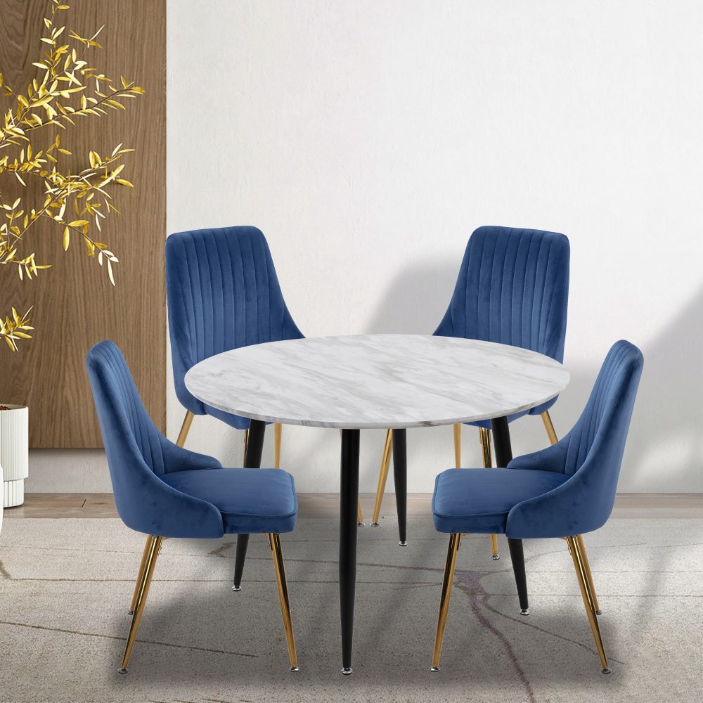 Ocean&#8217;s Velvet Dining Set