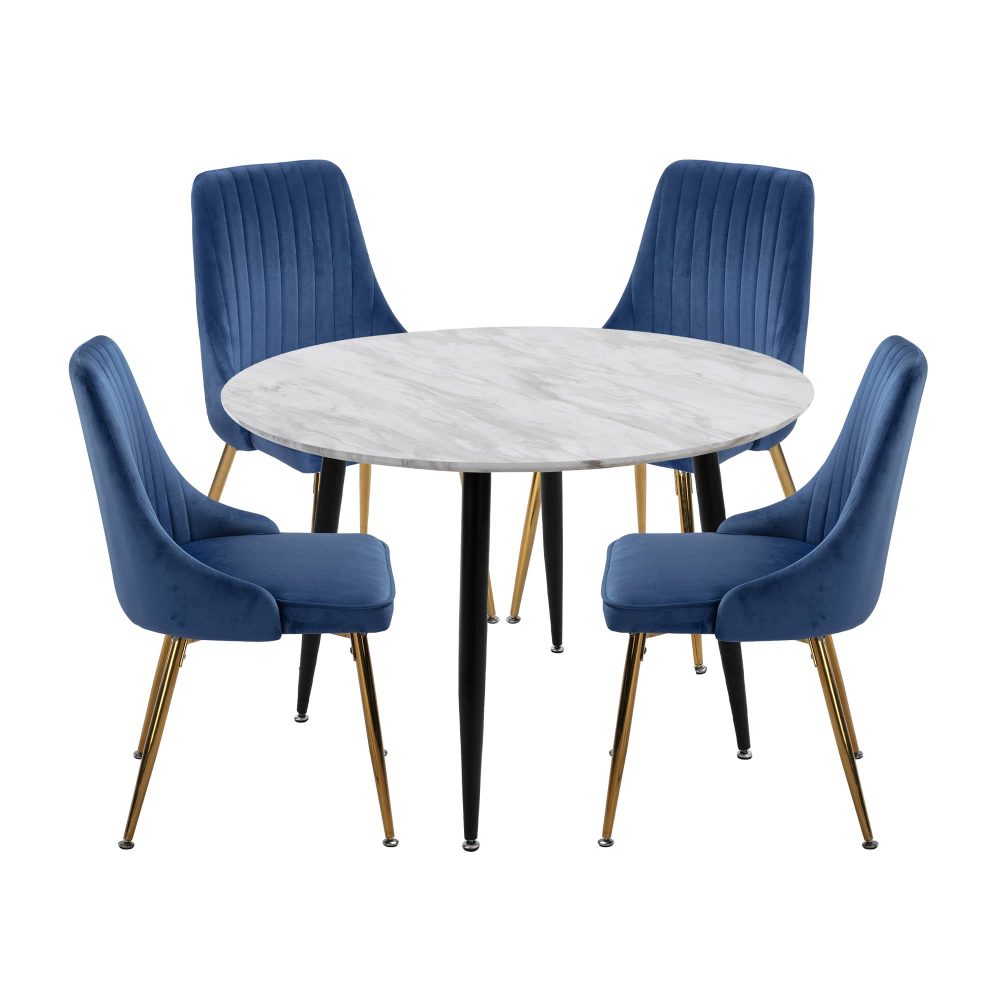 Ocean&#8217;s Velvet Dining Set