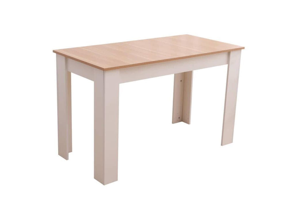 Dining Table Rectangular Wooden 120M-Wood&amp;White