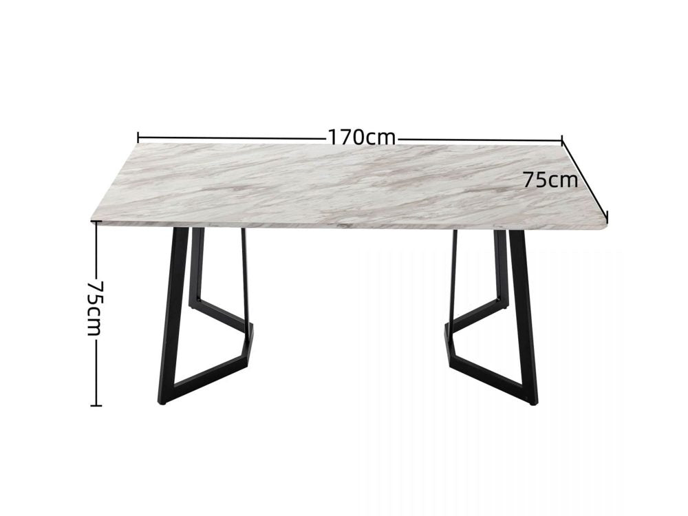 Rectangular Marble-Effect Table