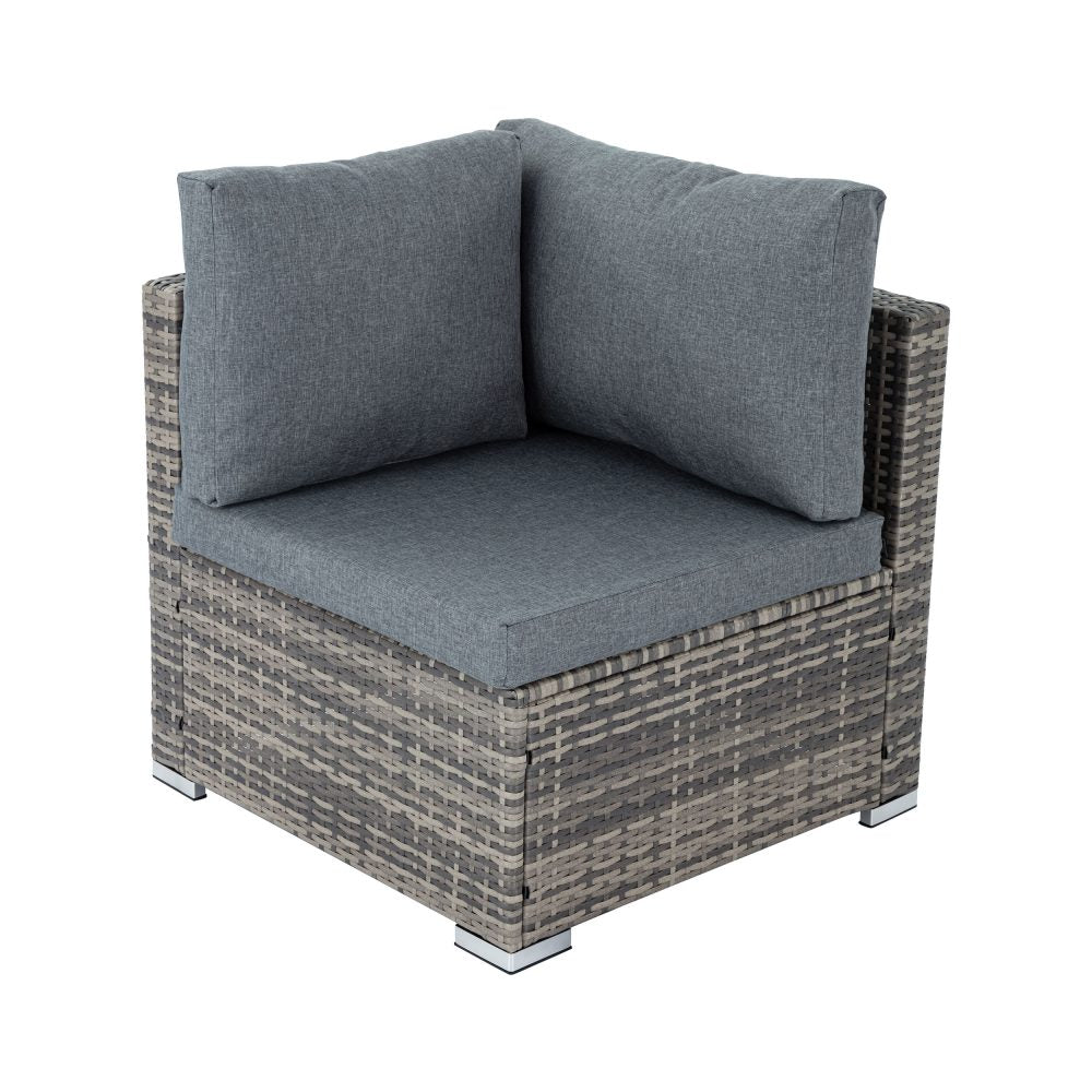 Large Modular Outdoor Ottoman Lounge Set in Grey