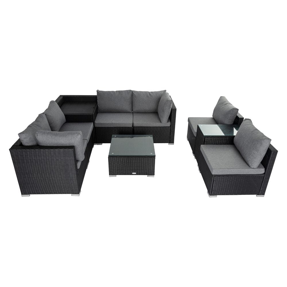 Modular Outdoor Lounge Set &#8211; 9pcs Sofa, Armchairs and Coffee Table