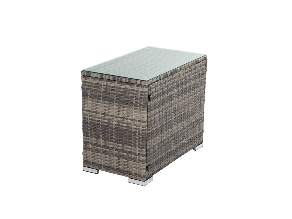 Grey Wicker End Table