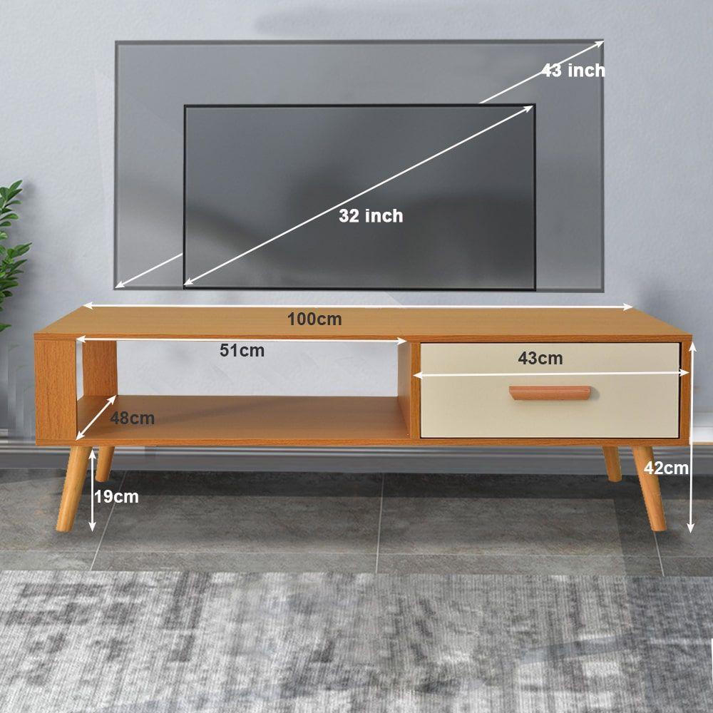 Entertainment Unit TV Unit with Storage Drawer 100CM