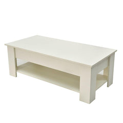 Lift Up Coffee Table with Storage &#8211; White