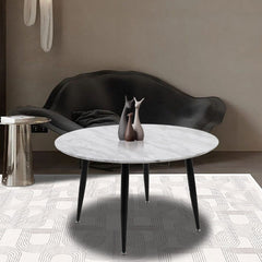 Minimalist Marble Effect Round Coffee Table