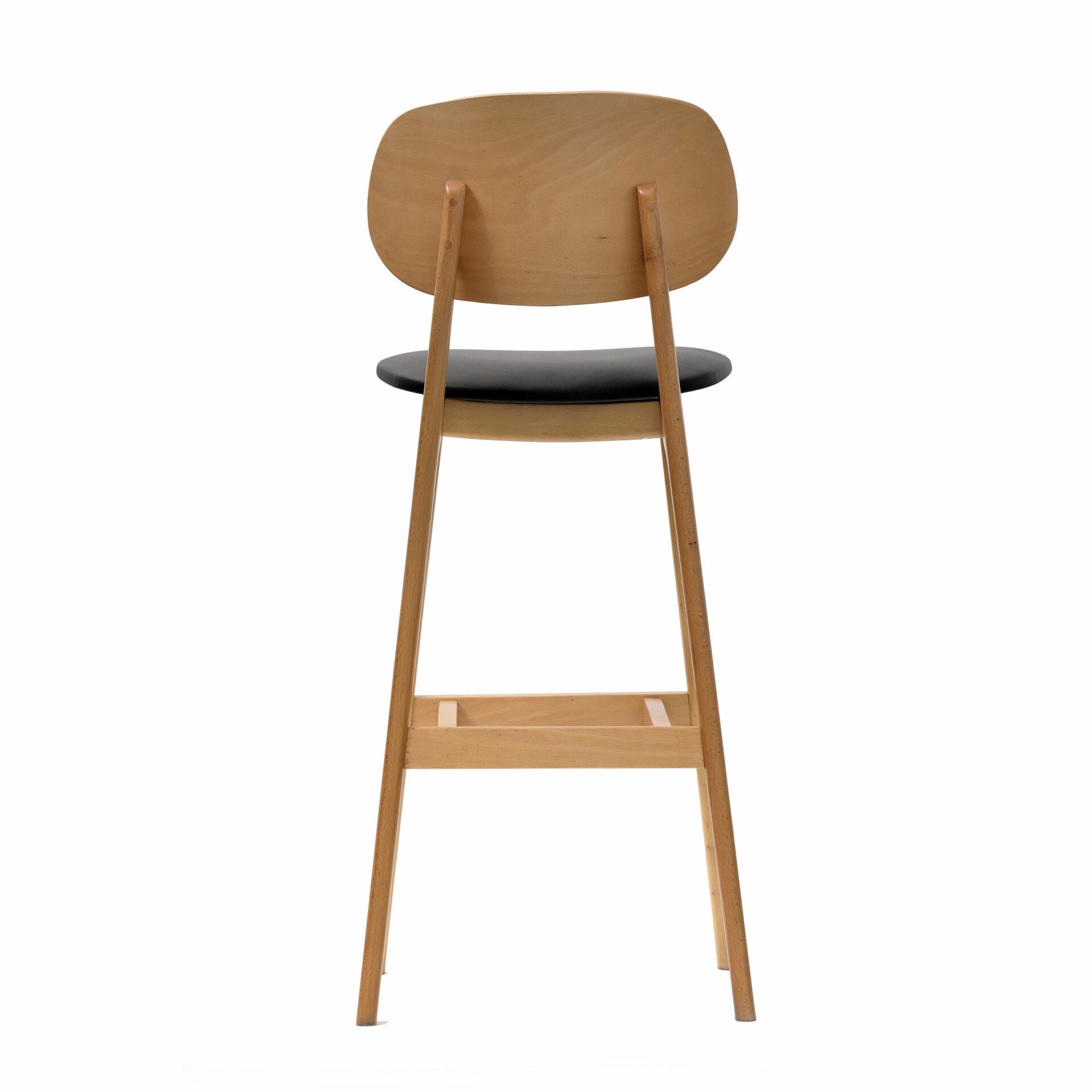 Ban Barstool - Black Dolaro Vinyl Seat - Trojan Oak Frame