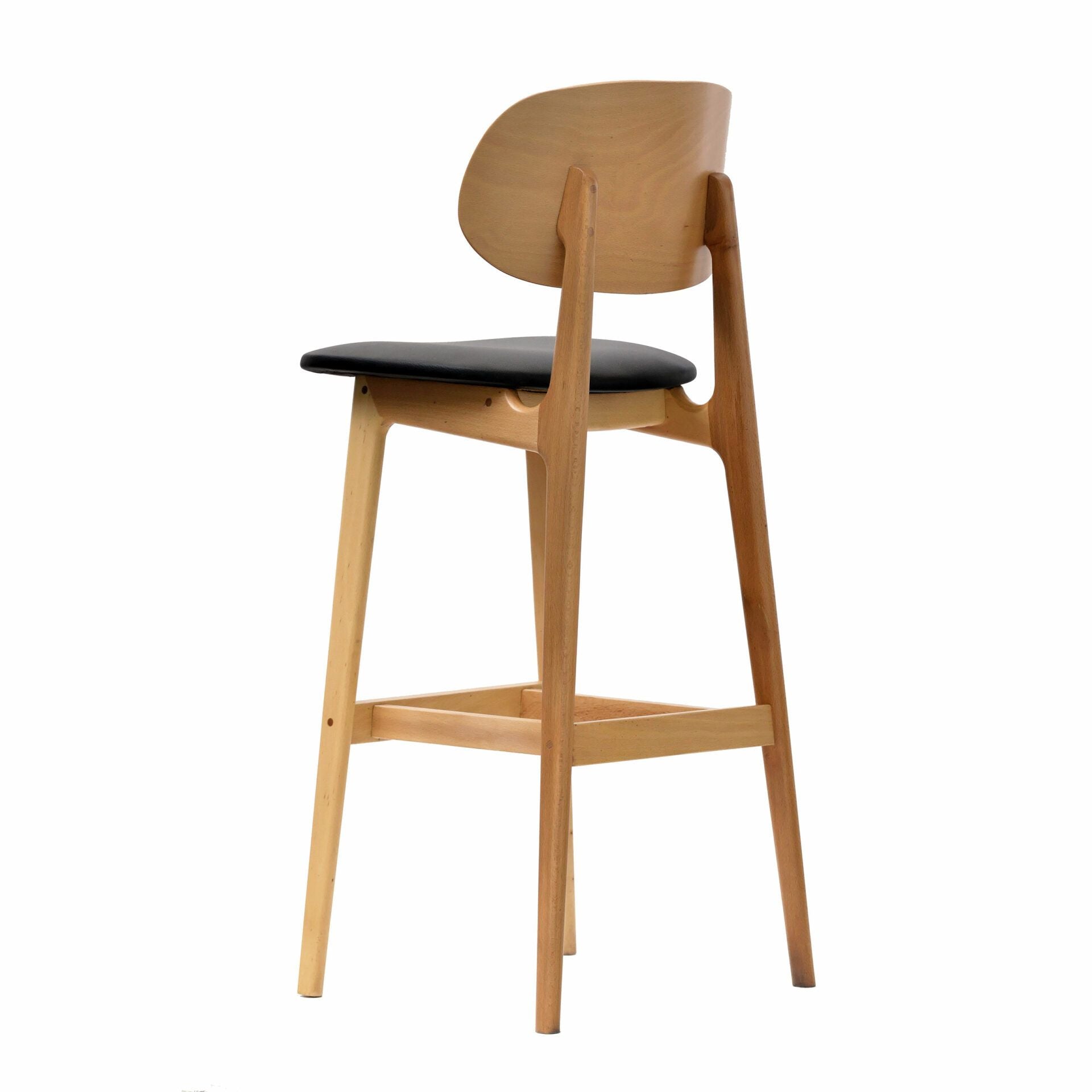 Ban Barstool - Black Dolaro Vinyl Seat - Trojan Oak Frame