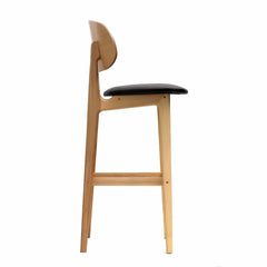 Ban Barstool - Black Dolaro Vinyl Seat - Trojan Oak Frame