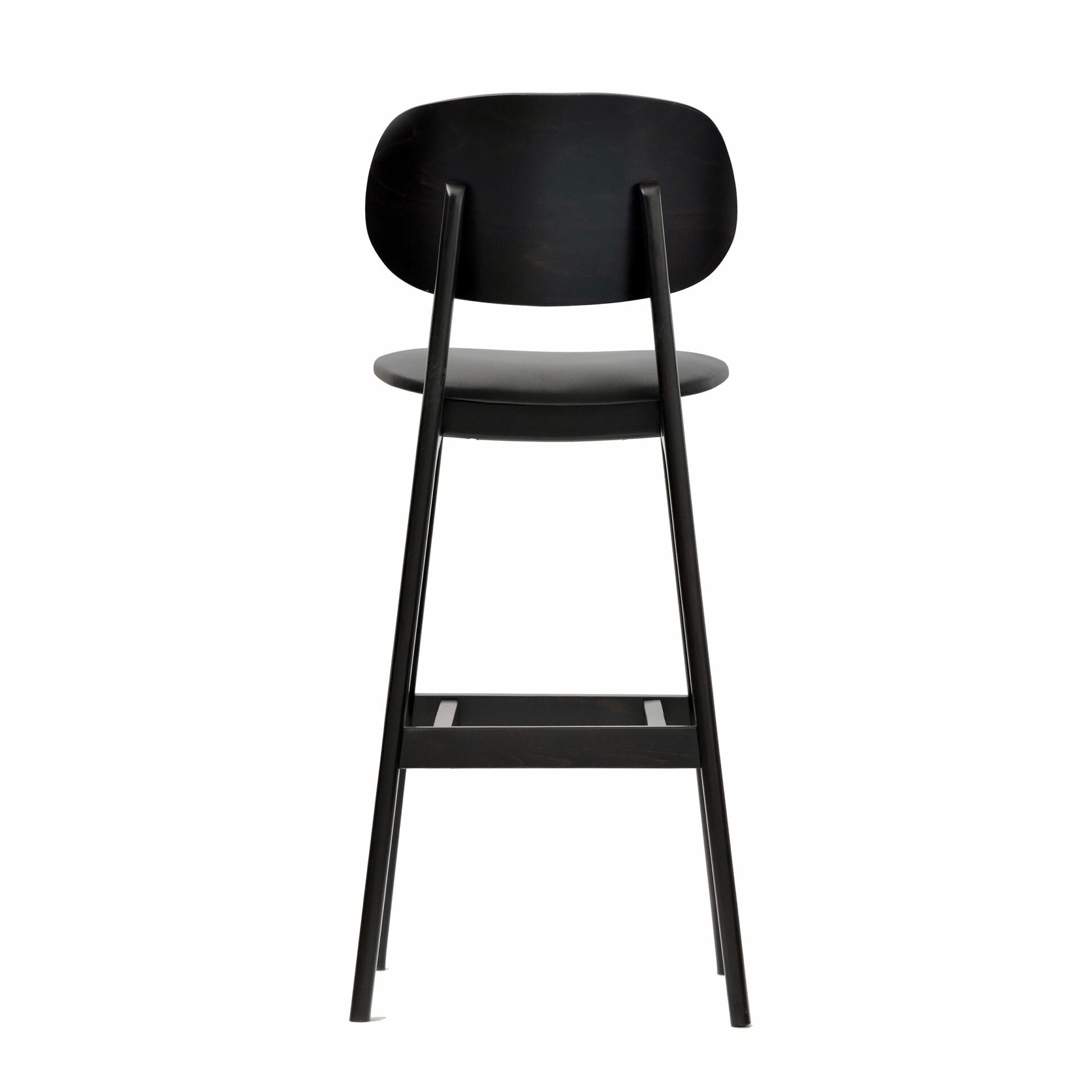 Ban Barstool - Black Dolaro Vinyl Seat - Wenge H Frame