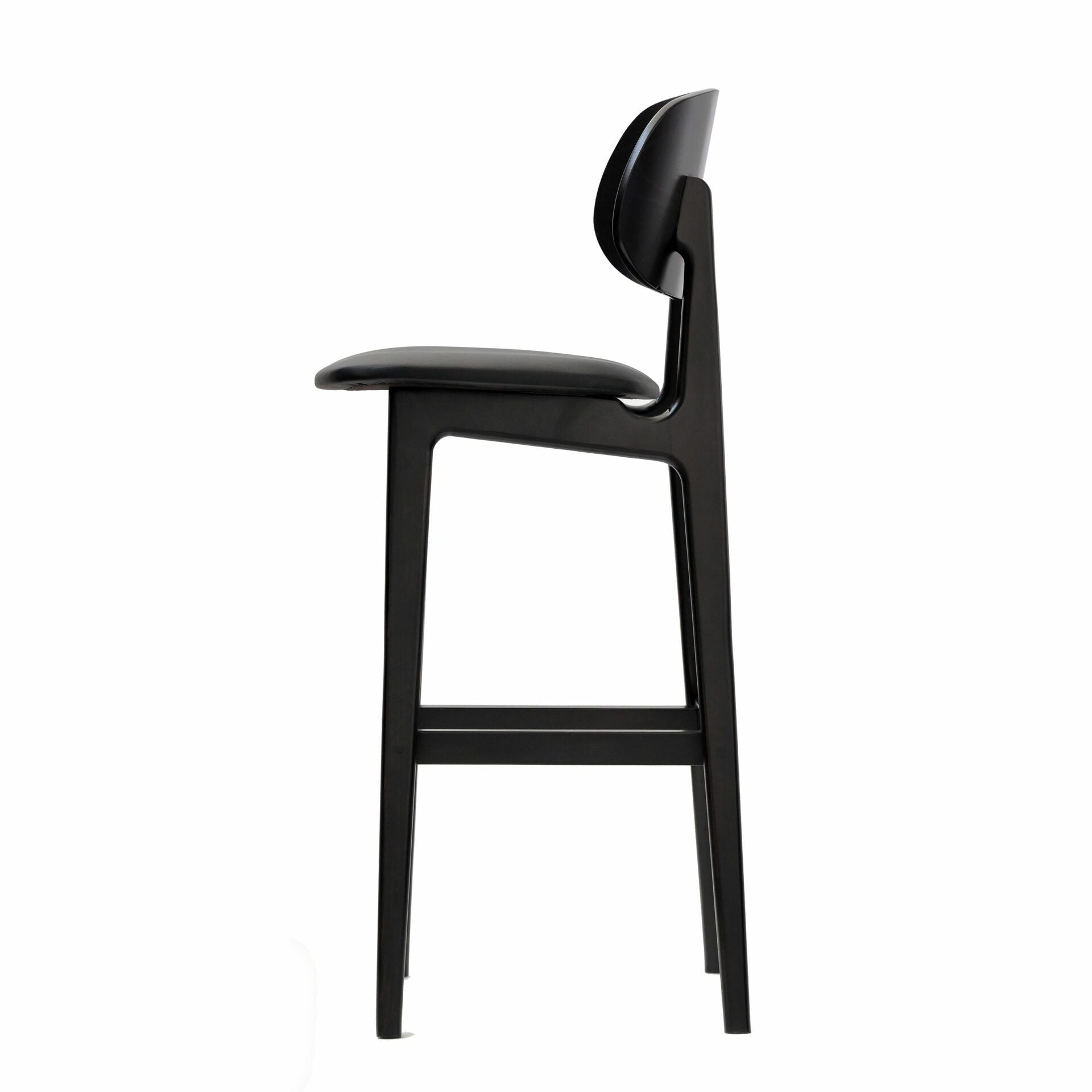 Ban Barstool - Black Dolaro Vinyl Seat - Wenge H Frame