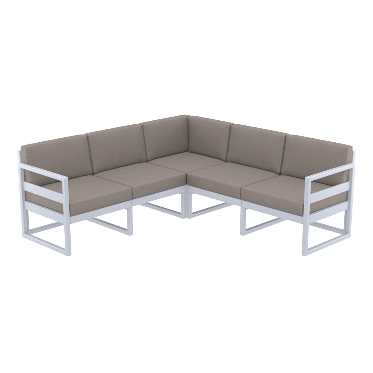 Mykonos Lounge Corner - Silver Grey with Brown Cushions