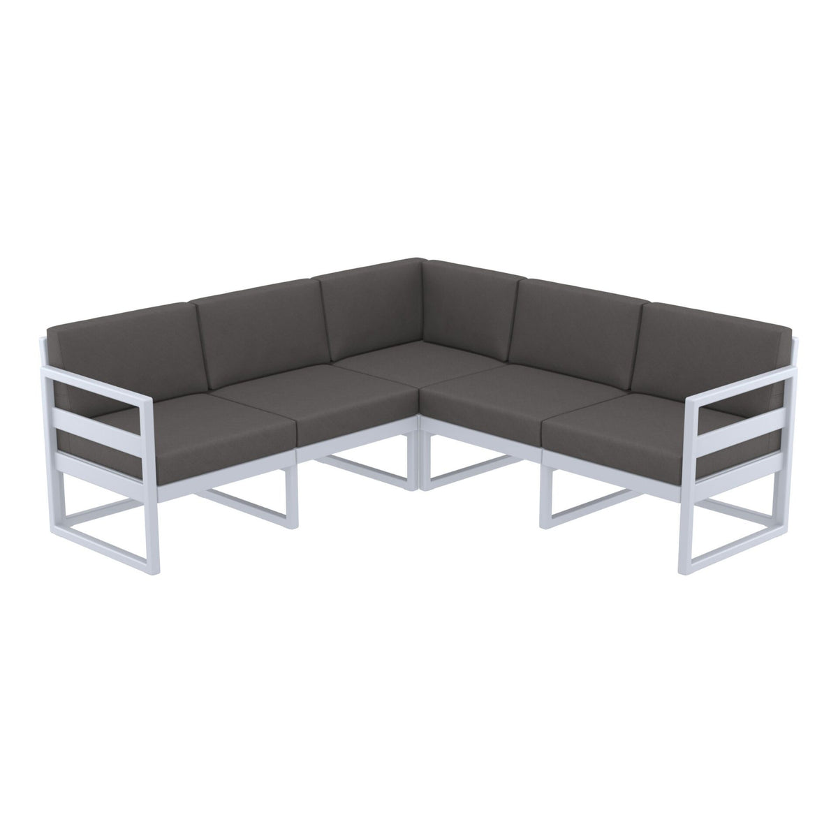 Mykonos Lounge Corner - Silver Grey with Dark Grey Cushions