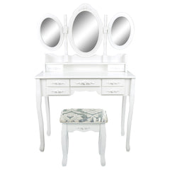 La Bella White Dressing Table JULIA 3 Mirror 7 Drawers Makeup & Stool