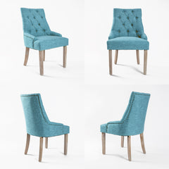 La Bella Blue French Provincial Dining Chair Amour Oak Leg