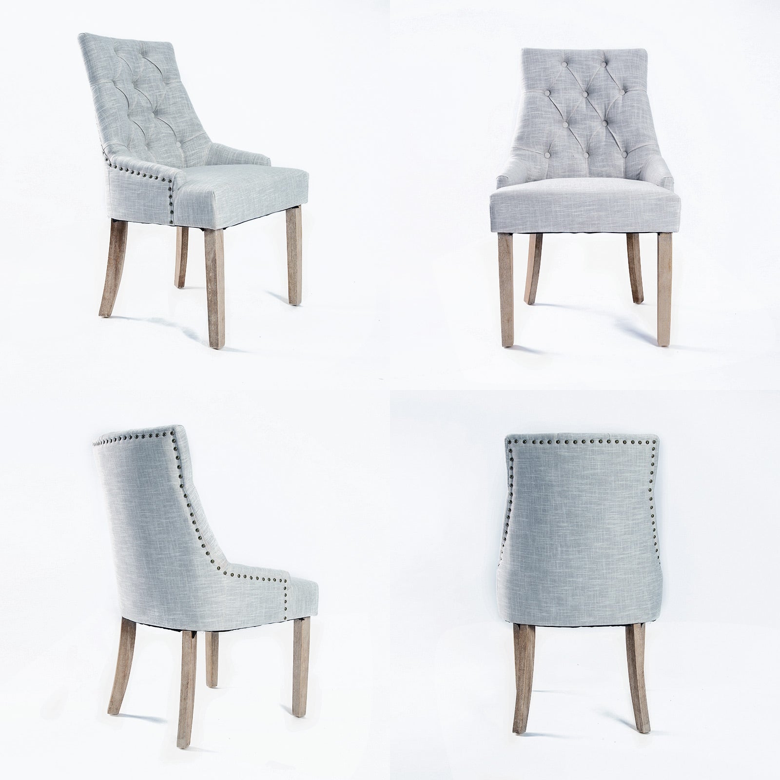 La Bella 2 Set Grey French Provincial Dining Chair Amour Oak Leg