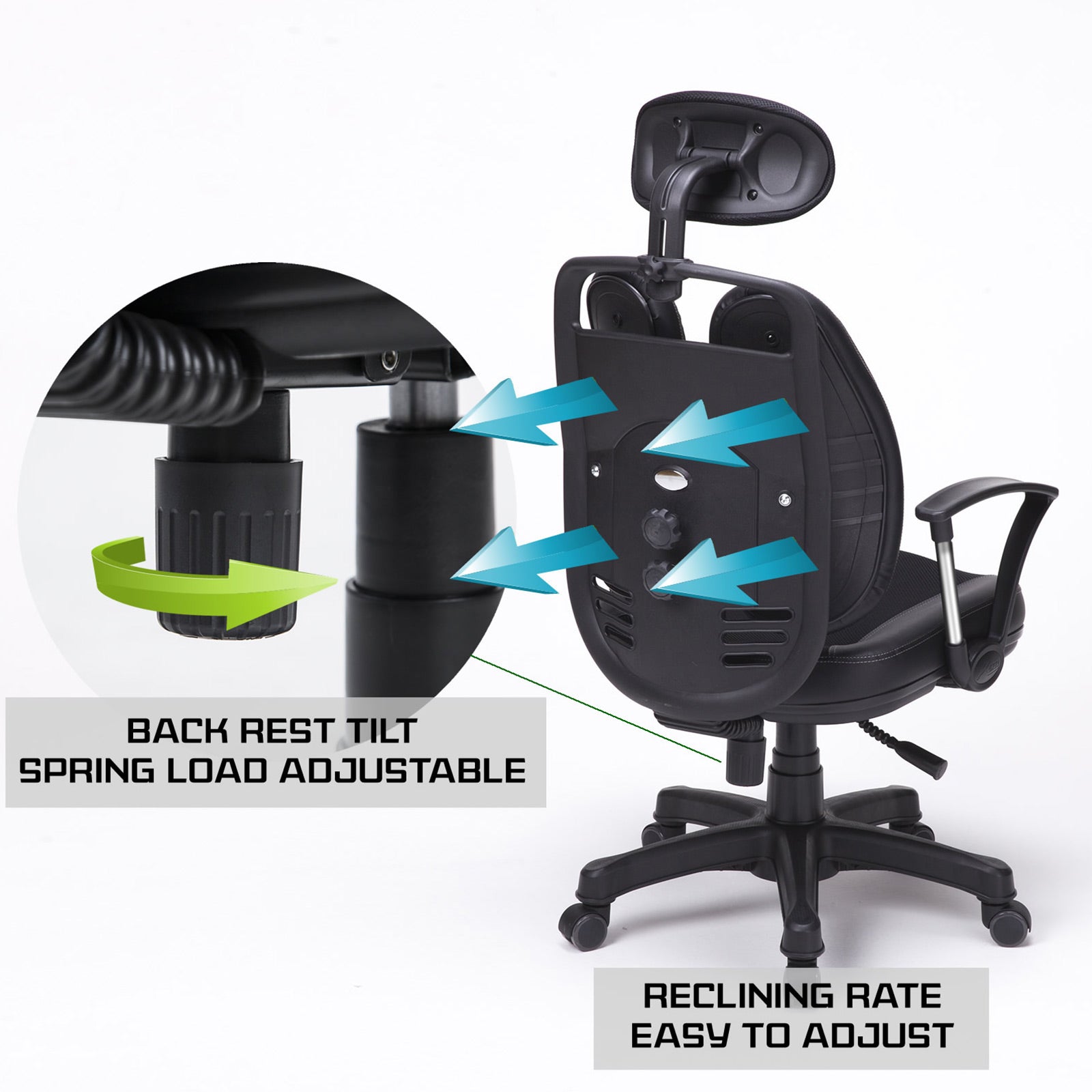 Korean Black Office Chair Ergonomic SUPERB