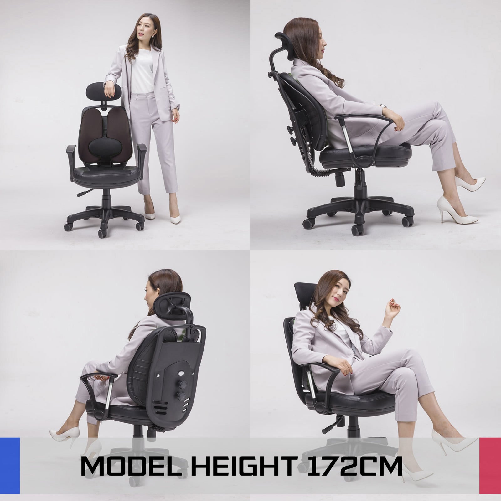 Korean Grey Office Chair Ergonomic SUPERB