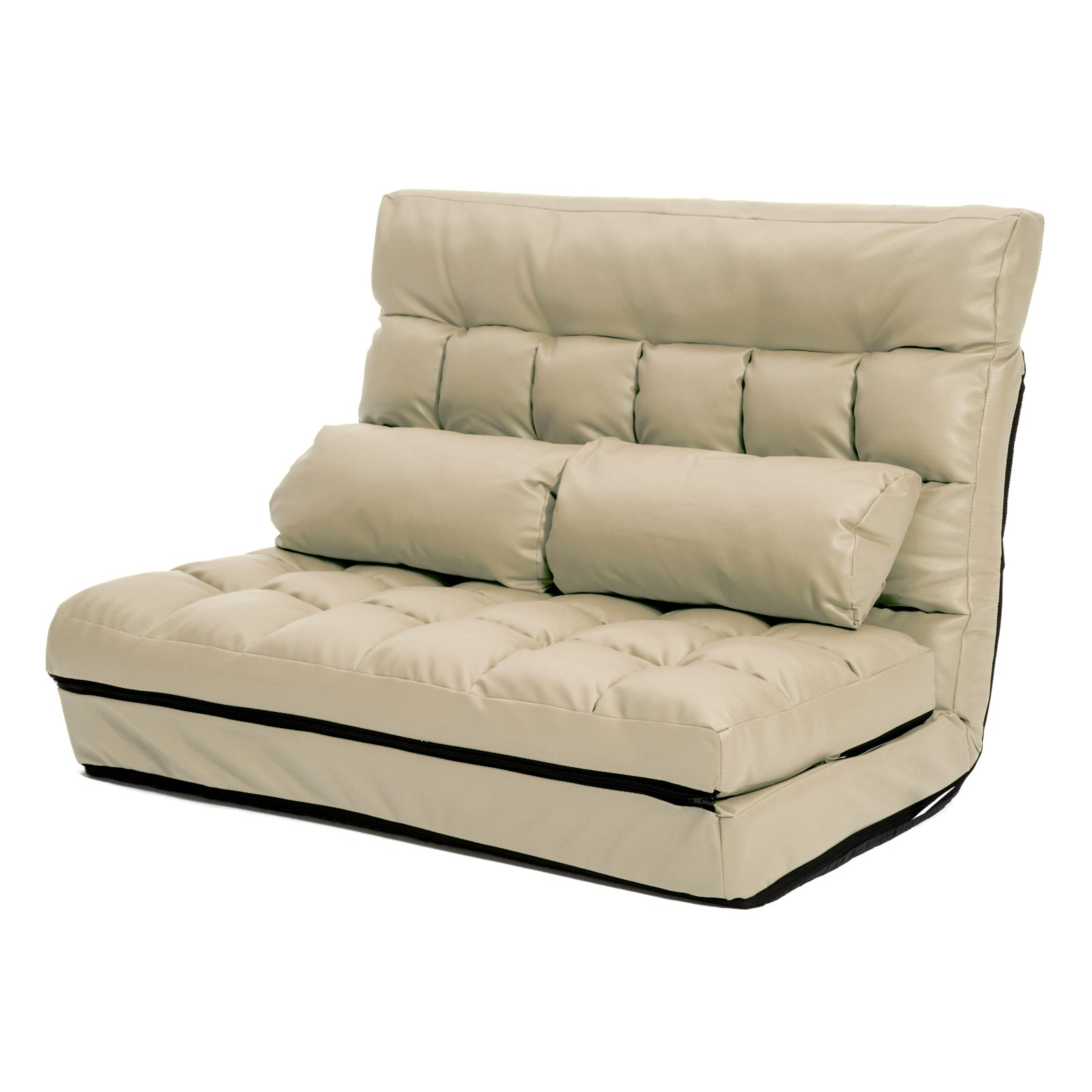 La Bella Double Seat Couch Bed Beige Sofa Gemini Leather.