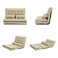 La Bella Double Seat Couch Bed Beige Sofa Gemini Leather.