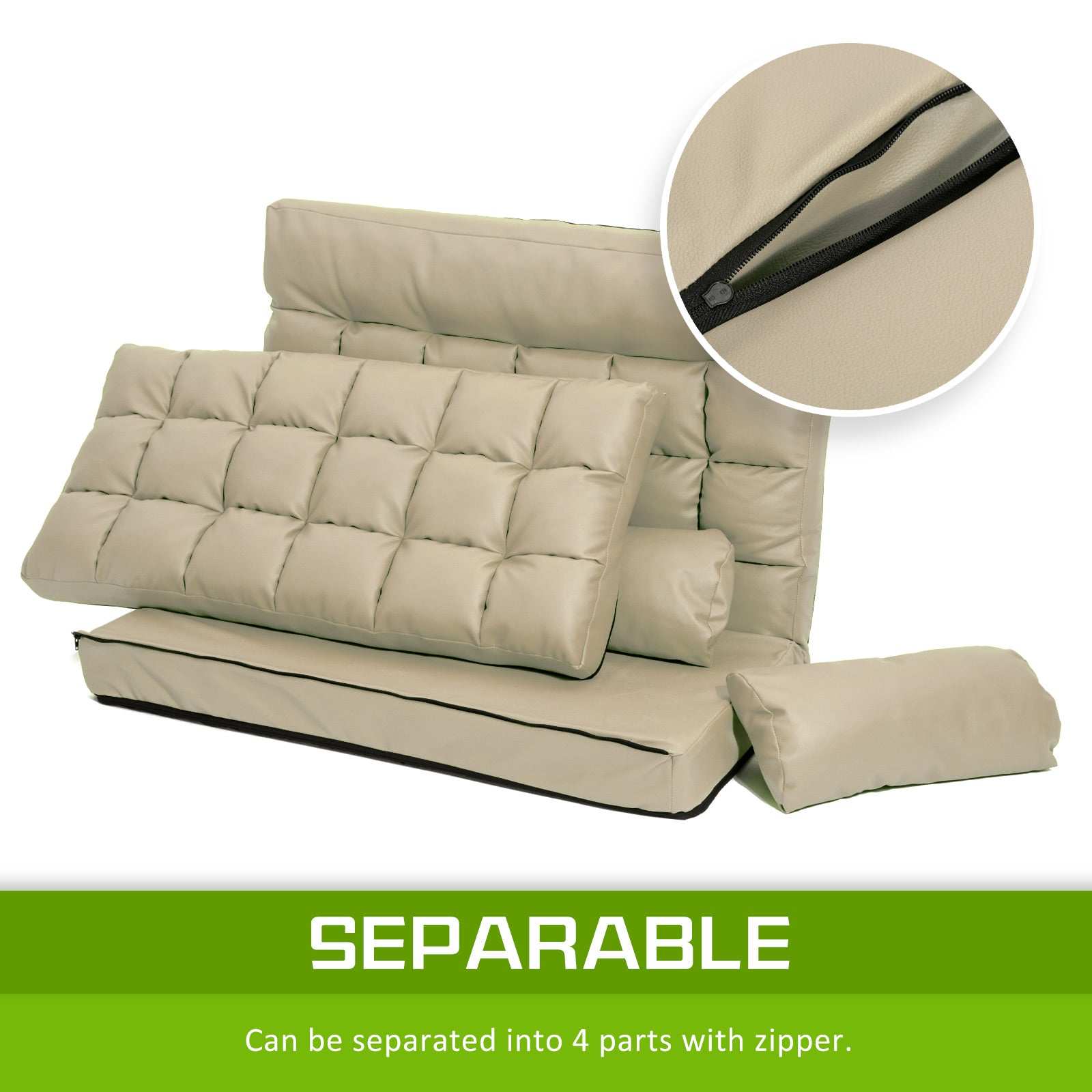 La Bella Double Seat Couch Bed Beige Sofa Gemini Leather.