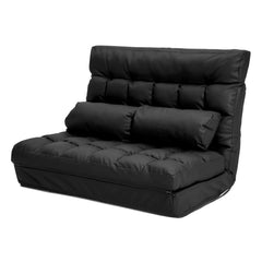 La Bella Double Seat Couch Bed Black Sofa Gemini Leather.