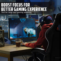 La Bella White Gaming Office Chair Epic Ergonomic Racing Footrest