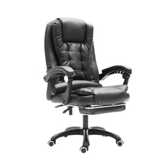 La Bella Black Massage Footrest Ergonomic Executive Office Chair