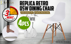 La Bella 4 Set White Retro Dining Cafe Chair DSW PP