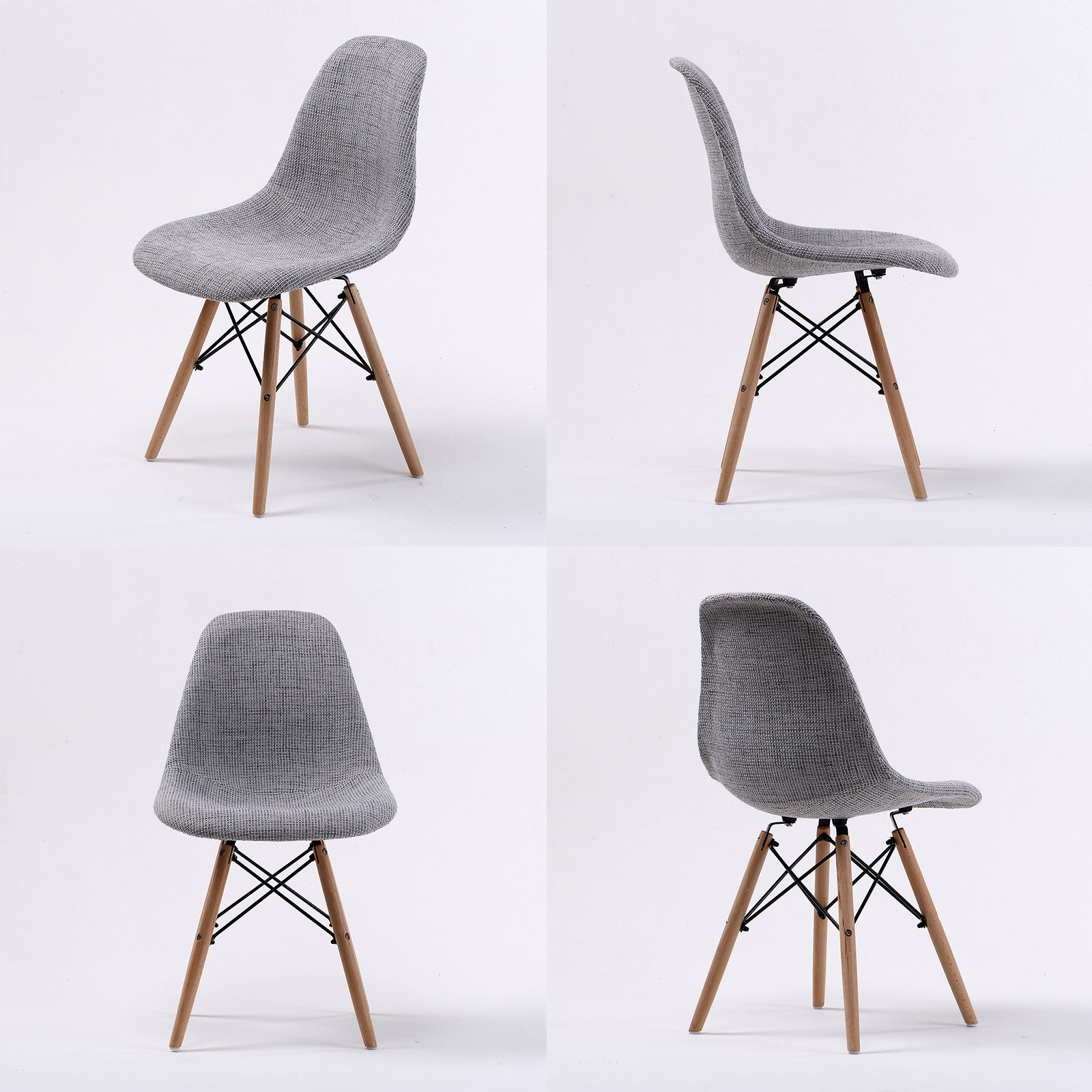 La Bella 2 Set Grey Retro Dining Cafe Chair DSW Fabric