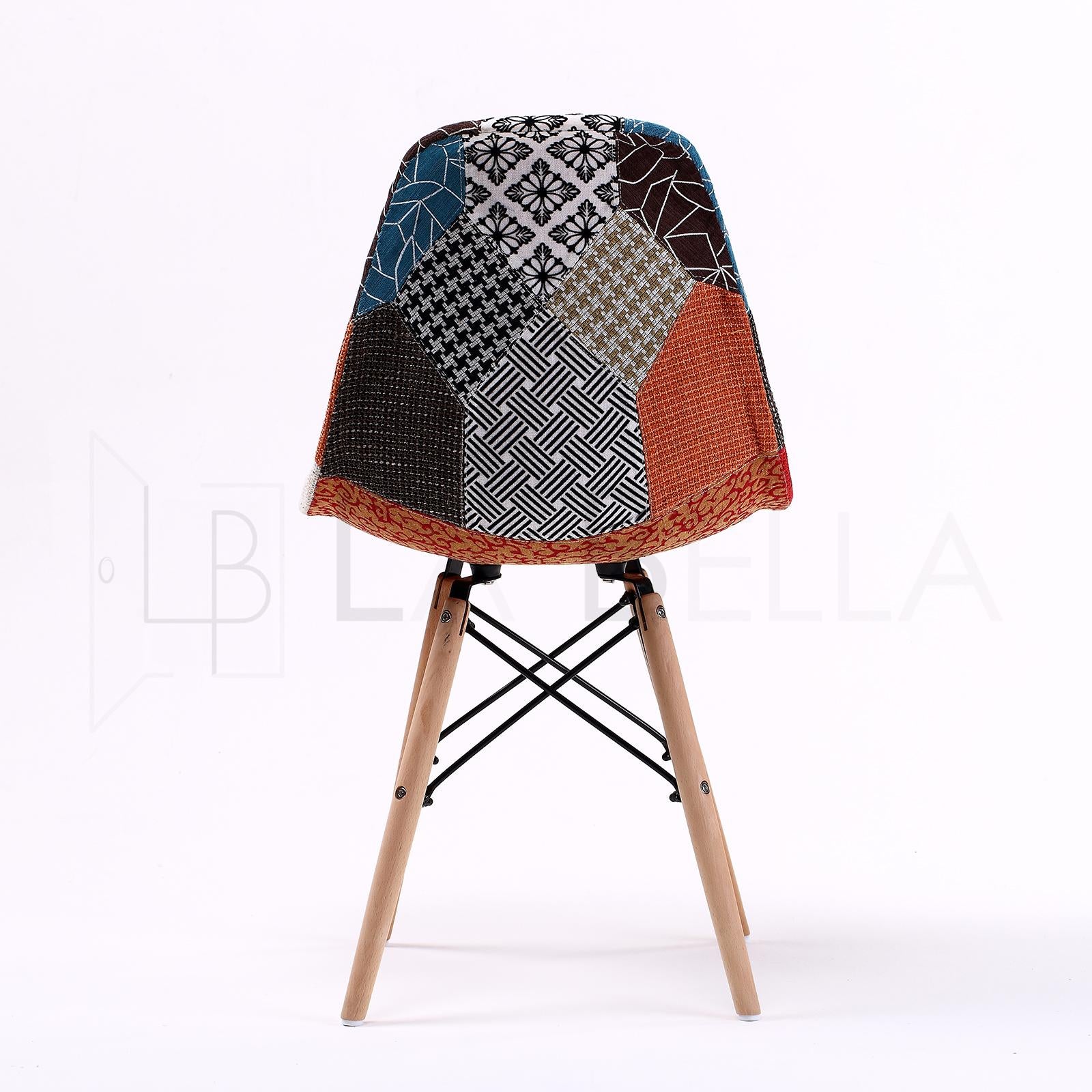 La Bella 4 Set Multi Colour Retro Dining Cafe Chair DSW Fabric