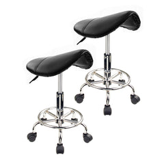 Forever Beauty 2 Set Black Salon Barber Stool Swivel Saddle Type