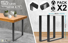 La Bella 2 Set 65 x 71cm Black Coffee Dining Table Legs Bench Box DIY Steel Metal Industrial