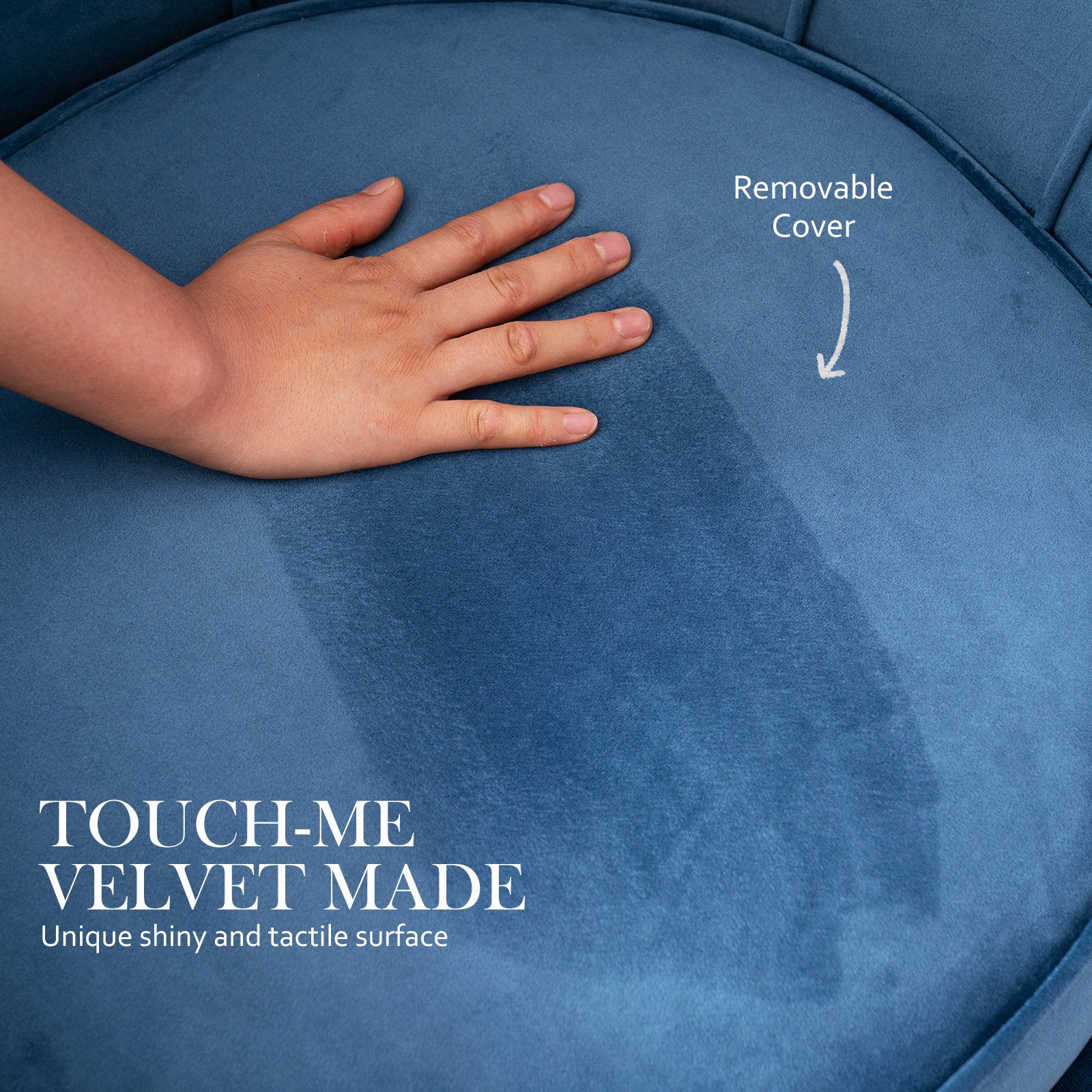 La Bella Shell Scallop Navy Blue Armchair Lounge Chair Accent Velvet