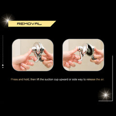 PowerLoc Shower Head Holder Removable Suction - Chrome