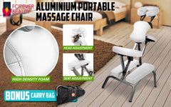 Forever Beauty White Portable Beauty Massage Foldable Chair Table Therapy Waxing Aluminium