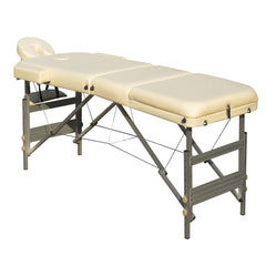 3 Fold Portable Aluminium Massage Table Massage Bed Beauty Therapy Beige