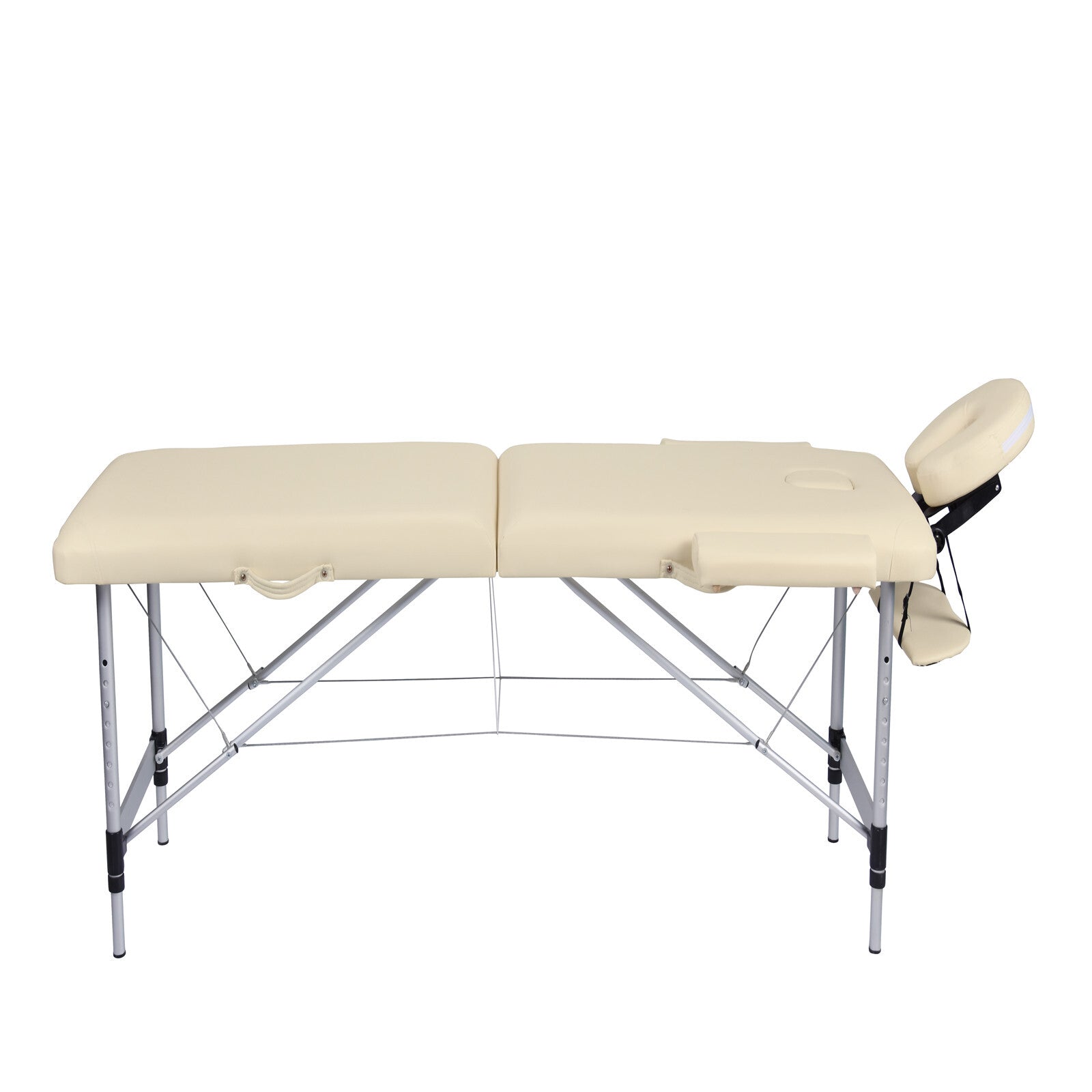 2 Fold Portable Aluminium Massage Table Massage Bed Beauty Therapy Beige