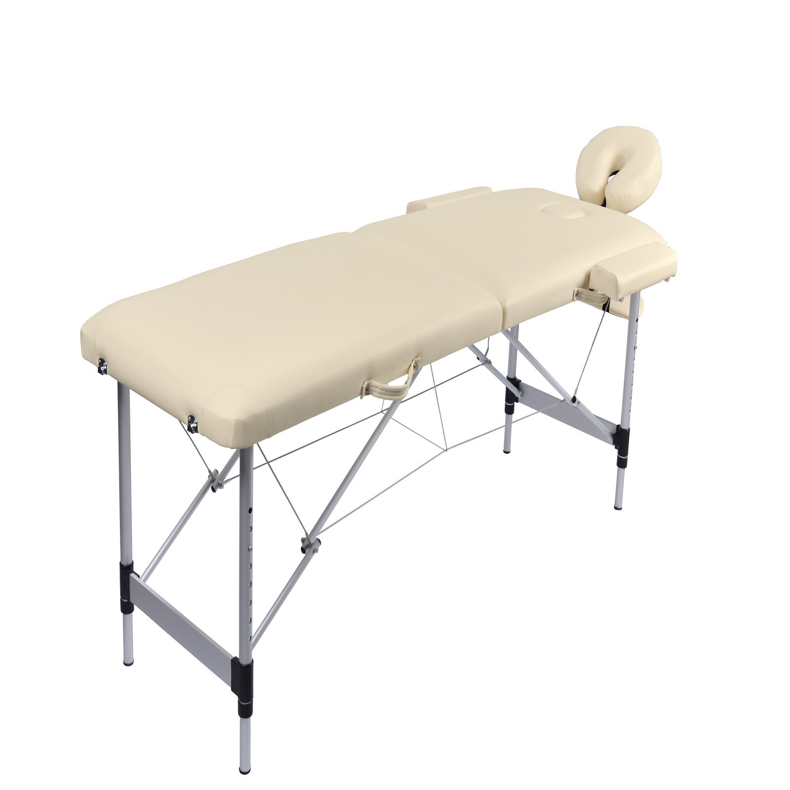 2 Fold Portable Aluminium Massage Table Massage Bed Beauty Therapy Beige