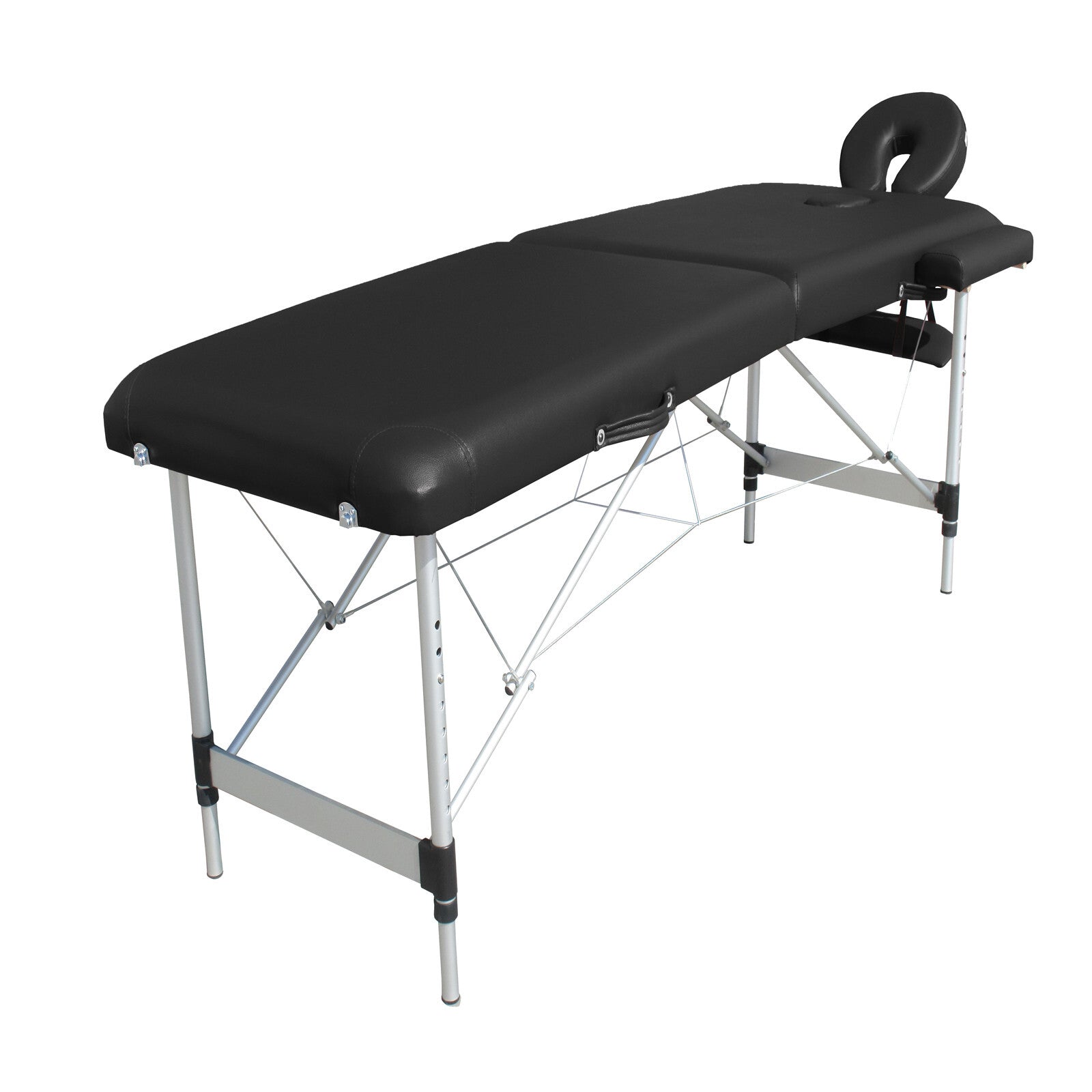 2 Fold Portable Aluminium Massage Table Massage Bed Beauty Therapy Black