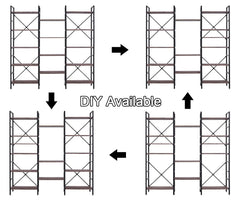 YES4HOMES Industrial Vintage Shelf Bookshelf, Wood and Metal Bookcase Furniture for Home & Office