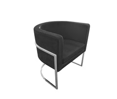 Tub Dining Chair - Black with Silver